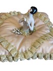 Rare Vintage German Porcelain Half Doll Pin Cushion