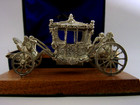 Cased Rare Sterling Silver Miniature Queen Elizabeth Carriage 1977 Royalty 70g