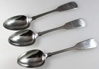 Set Of Three Antique Sterling Silver Teaspoons  Newcastle 1873   Thomas Sewell