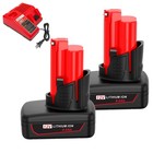 8ah Battery And Charger For Milwaukee 12v For M12 Extended Capacity 48-11-2460