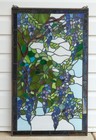 Tiffany Stained Style Glass Window Panel Wisteria Flowers 20  X 33 75  Hf214