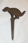 No Dog Doggie Potty Pooping Dumping Yard Sign Cast Iron Lawn Garden Stake Decor 