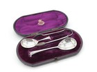 Victorian Boxed Sterling Silver Bachelors Tea Cutlery Set Antique 1880 London