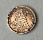 1888 Seated Liberty Silver Dime Love Token Engraved Bird  mgs   Higher Grade 