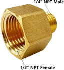 5 Pcs 1 2  Npt Female X 1 4    Npt Male Connector  Brass Pipe Fitting  1 2  To 1 4