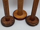 Lot Of 3 Antique Or Vtg Wooden Industrial Textile Bobbins Spools Two Sizes
