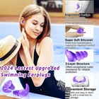 Waterproof Swimming Ear Plugs For Adults - 4 Pairs Of Reusable Soft Silicone