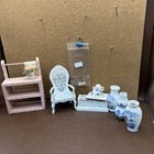 Miniature Dollhouse Furniture Pieces Chair Bench W Drawer Reutter China Tea Pot