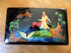 Euc Palekh Large Russian Ussr Vintage Lacquer Hand Painted Jewelry Box 6 5  70s
