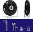 Luggage Suitcase Replacement Wheels  76mm X 24mm  With Abec 608zz Bearings  Inli