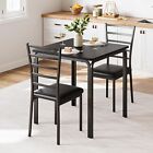 3 Piece Dining Table Set Modern Kitchen Table And Chairs Set Furniture Set Black