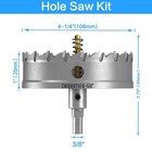 Tct Hole Saw Set  4-1 8105mm Heavy Duty Tungsten Carbide Tipped Hole Cutters    