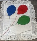 Vtg Handmade Baby Boutique Balloon Pillowcase Eyelet Lace Nursery Pillow Case