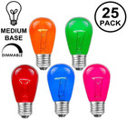 25 Pack E26 Replacement Light Bulbs 11w S14 Colorful Edison Bulbs For Led String