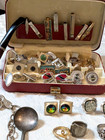Antique Vintage Junk Drawer Lot Jewelry  Collectibles  Keys  Photos   More