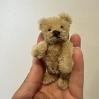 Vintage Miniature Steiff Mohair Teddy Baby Bear Honey Brown Mohair 3 5    No Id