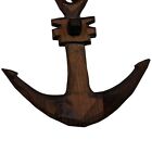 Antique Nautical Hand Carved Folk Art Wood Sailor s Boat Anchor Chain Link Vtg