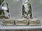 3 Exquisite Small Antique Zinc Acanthus Leaf Corbels Old Chippy Cream Paint