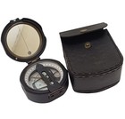 100  Working Brass Brunton Pocket Vintage Compass With Leather Case 