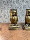 Vintage Bronze   Owl Bookends Mcm Wax Filled Mid Century 4 Lb 7 1 2  Book End