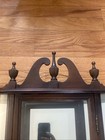 Vintage Small Butler Curved Glass Curio Display Case Mirror Wall Shelf Cabinet