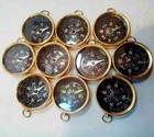 Lot Of 10 Pcs Maritime Nautical Vintage Style Brass Pocket Compass Key Chains