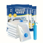 10 X Jumbo Vacuum Storage Bags Travel Space Saver Garment Seal Clothes Hand Pump