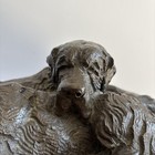 House Of Saints Large Saint Bernard Dog Cold Cast Bronze Two Dogs Statue Vintage