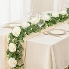 Dolicer 2pcs 13ft Eucalyptus Garlands W  8 White Roses For Wedding Decor