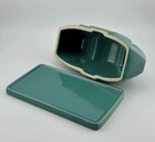 West Elm Fish Shaped Ceramic Butter Dish W  Lid   Tray Teal Blue