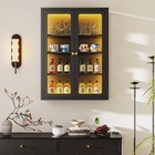 Wall Floating Bathroom Cabinet With 13-color Light 3-sided Glass Display Cabinet