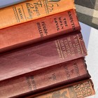 Lot Of 5 Antique Vintage Red Tones Hardcover Books Decor Staging Props Shabby