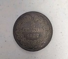 1837 France 5 Francs Louis Philippe I Silver Crown Coin 25g  900   cu