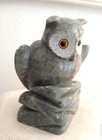 Vintage Skagway Alaska Hand Carved Multi-colors Soapstone Owl Statue Figurine