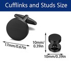 Men Cufflinks Tuxedo Shirt Studs Set Gift Box Stainless Steel Wedding Jewelry