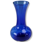 Vintage  illusion  Indiana Glass Vase Cobalt Blue Hand Blown Swirl Flower Vase