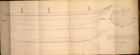 Rare 1861  draught Of A Clipper Ship  500 Ton Load  Ship Design Drawing Plan