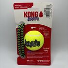 Kong Squeakair Tennis Ball With Rope Dog Toy  Medium  Yellow 