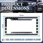 American Flag License Plate Frame - 2 Pcs Black Patriotic Usa License Plate H   