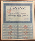 Rare Cartier Stock Certificate From 1943  luxury Jeweler  Original W  Coupons