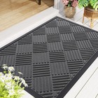 Outdoor Front Door Mat Dirt Trapper Non Slip Rubber Low Profile Welcome Rug