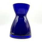 Handmade In Poland Cased Cobalt Blue   White Glass Vase 7 5 8    Tall Heavy Nice  