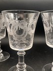 Set Of 4 Fostoria Colonial Mirror Etched Water Goblets Vintage Crystal Stemware