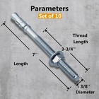 3 8 Inch Wedge Anchor Bolts Zinc Plated 7 Inch 10 Pack For Concrete Heavy Duty