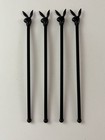 Lot Of 4 Vintage Black Playboy Bunny Swizzle Sticks Cocktail Stirrers