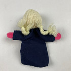 Vintage Wooden Cloth Girl Finger Puppet Handmade