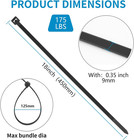 100pcs 18 Inch Cable Zip Ties Heavy Duty 175lbs Tensile Strength Nylon Long Wire