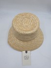 Macy s Flower Show Straw Braid Downbrim Hat Girls  One Size Natural Beaded Strap