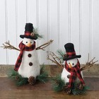 Primitives By Kathy Felt Snowman Sitter Critter Set 2 Christmas Holiday Decor 