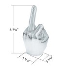 Middle Finger Hood Ornament For Flat Hoods Chrome 6-5 16    Tall  3 Stud Up 72054